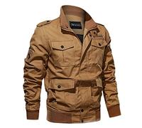 Veste chaude à fermeture éclair intégrale pour homme - Manteau d'hiver rembourré à double couche avec boutons multi-poches - Veste fine multifonction pour homme - Veste fine confortable pour