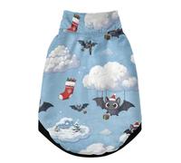 Veste chaude coupe-vent pour chien avec ceinture de sécurité, fermeture éclair, combinaison quatre pattes, manteau d'hiver pour temps froid, chauve-souris, nuages