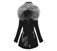 Veste Chaude d'hiver pour Femmes Manteau à Capuche Hiver épaissir Grande Taille Couleur Unie Blousons Parka Polaire Chaude Peluche avec Fermeture à Glissière Doudoune Coupe-Vent Outercoat S-5xl