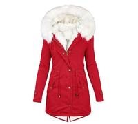 Veste Chaude d'hiver pour Femmes Manteau à Capuche Hiver éPaissir Parka Polaire Chaude en Peluche Blousons avec Fermeture à Glissière et Bouton Doudoune S-3XL