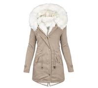 Veste Chaude d'hiver pour Femmes Manteau à Capuche Hiver éPaissir Parka Polaire Chaude en Peluche Blousons avec Fermeture à Glissière et Bouton Doudoune Veste Femme Chic et Elegant S-3XL
