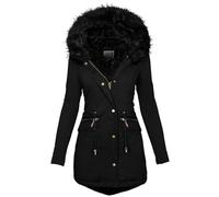 Veste Chaude d'hiver pour Femmes Manteau à Capuche Hiver éPaissir Parka Polaire Chaude en Peluche Blousons avec Fermeture à Glissière et Bouton Doudoune S-3XL