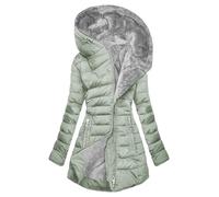 Veste Chaude d'hiver pour Femmes Manteau à Capuche Hiver éPaissir Parka Polaire Chaude Peluche Grande Taille Couleur Unie Blousons avec Fermeture à Glissière Doudoune Coupe-Vent Outercoat