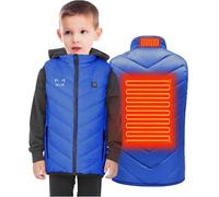 Veste Chauffant Enfant sans Manche GarçOn Fille Veste Enfant Chaud LéGer Doudoune Hiver Chaud, Gilet éLectrique USB avec 2 Zones de Chauffage Gilet Chauffant Lavable pour Ski en Plein Air Camping