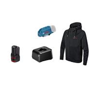 Veste de travail à capuche chauffante noire Bosch 12V, taille S