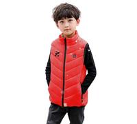 Veste Chauffante Doudoune Imprimé Enfants, Gilet Chauffant Enfant Fille Sans Manches Lavable Pour Thanksgiving Noël Blouson Chauffant Sans Manches Avec Zips Pour Enfant 12 Ans Charge USB