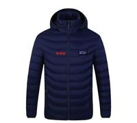 Veste Chauffante en Coton Électrique Unisexe pour Hommes et Femmes - À Motif de Cœurs, Capuche et Manches Longues, Poches à Fermeture Éclair, avec Quatre Commandes et Vingt-et-une Zones de Chauffage