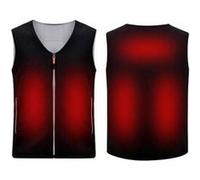 Veste chauffante en polaire de gilet chauffant, température 3 vitesses coussinets chauffants fibre carbone - noir