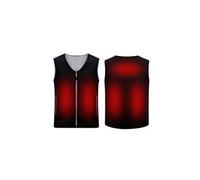 Veste chauffante en polaire de gilet chauffant, température 3 vitesses coussinets chauffants fibre carbone - noir
