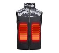 Veste Chauffante Enfant Garçons et Filles USB à Capuche - 3 Températures Réglables - Manches Longues - Garçons Filles Gilet Chauffant avec Zips Vêtement Lavable Doudoune Chasse Enfants Hiver