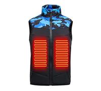 Veste Chauffante Enfant Garçons et Filles USB à Capuche - 3 Températures Réglables - Manches Longues - Garçons Filles Gilet Chauffant avec Zips Vêtement Lavable Doudoune Chasse Enfants Hiver