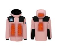 Veste Chauffante Femme et Homme Électrique Manteau Chauffante Unisex de Ski en Polaire Imperméable & Coupe-vent avec 4 Zones de Chaleur Blouson chauffante pour Extérieur Hiver