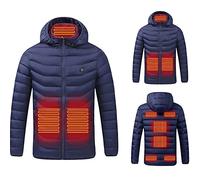 Veste Chauffante Femme Manteau Chauffant Homme à Capuche Manches Longues Hiver Chaud Chargement USB Chauffe-Body éLectrique Vestes Chauffantes avec 3 Niveaux de Chauffage et 9/11/15/17/19/21/26 Zones