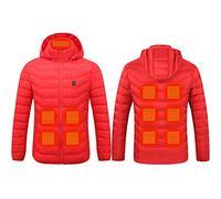 Veste Chauffante Femme Manteau Chauffant Homme à Capuche Manches Longues Hiver Chaud Chargement USB Chauffe-Body éLectrique Vestes Chauffantes avec 3 Niveaux de Chauffage et 9/11/15/17/19/21/26 Zones