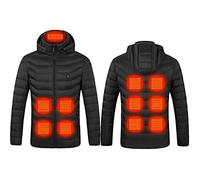 Veste Chauffante Femme Manteau Chauffant Homme à Capuche Manches Longues Hiver Chaud Chargement USB Chauffe-Body éLectrique Vestes Chauffantes avec 3 Niveaux de Chauffage et 9/11/15/17/19/21/26 Zones