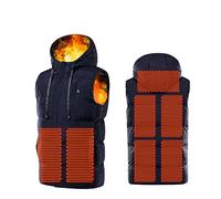 Veste Chauffante Homme Femme USB Pour Motocyclisme Ski Pêche Manteau Thermique Intelligent Vêtement Chaud avec Chauffage Réglable Trois Niveaux Veste Polaire Hiver Vestes pour Activités de Plein Air