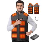 Veste Chauffante Homme, Gilet Chauffant Homme avec 21 Zones de Chaleur, Doudoune Chauffante Femme avec Batterie 20000mAh, 3 Niveaux, Veste Chauffante Électrique pour Ski, Moto et Plein Air (M)