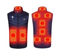 Veste Chauffante Imprimé Blouson Chauffant avec 9 Zones de Chaleur et 3 Températures Réglables pour le vélo, Camping, Travail en Extérieur, Gilet Softshell pour Hommes et Femmes Lavable en Machine
