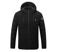 Veste Chauffante,Produit catégorie Men&APOSS | Produit Titre Veste chauffante à Capuche Unie pour Homme Double contrôle décontractée et Ample Chaude et Tendance Parfaite pour Le Travail (Black, XL)