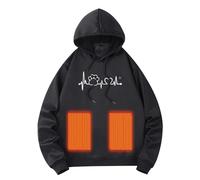 Veste Chauffante,Pull à Capuche Unisexe Chauffant Veste et Pull Hivernal léger avec Capuche Sweat Shirt Chauffant à 5 éléments idéal Outdoor vêtements Confortables (Black, XXXL)