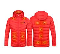 Veste Chauffante USB, Doudoune Manteau Chauffant Électrique Hommes Femmes Lavable avec 3 Niveaux de Chauffage et 15 Zones Chauffage pour Ski Pêche Randonnée Plein Air Pas Cher Blouson
