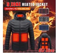 Veste chauffante USB - MIOLOE - Taille M - 9 zones de chauffage - 3 réglages de température - Coton noir