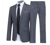 (Veste+Chemise +Pantalon+Cravate)Costume Homme Marque Luxe Manteau Homme Blazer Hommes de Pour Blouson VêTements Masculin Gris XXXXL