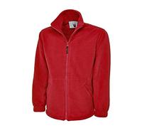 Veste classique en polaire à fermeture Éclair - Idéale pour le sport, le travail et les loisirs - Rouge - Large