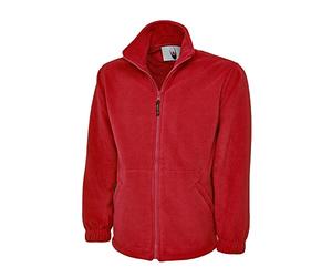 Veste classique en polaire à fermeture Éclair - Idéale pour le sport, le travail et les loisirs - Rouge - Large