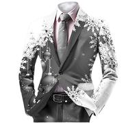 Veste Costume Garçon pour Fête de Noël - Blazer Cintré Uni à Un Bouton Manches Longues pour Tenue de Cérémonie, Mariage, Événement Business