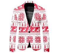 Veste Costume Homme Blazer de Fête de Noël à Motif et Couleur Unie avec une Coupe Confy et un Style Jeune et Dynamique(XL)