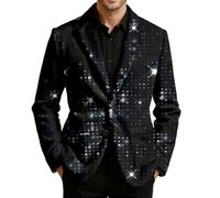 Veste Costume Homme Carnaval Blazer Homme Veste Brillante Noir Habillé Vetement Gothique Mariage Velours Cotele Victorienne Deguisement Disco Violette Déguisement Mexicain Sequins Rétro Cirque