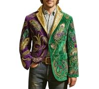 Veste Costume Homme Veste De Costume Homme Sequins Queue Pie Col Mao Tenue Africaine Paillette Paillettes Blazer Rouge Disco Autrichienne Vestes Violette Gentleman Cérémonie Violet XS Victorienne