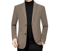 Veste costume légère marron for homme, style décontracté, idéal for le printemps, le ou le sport, coupe slim, deux boutons(XL)