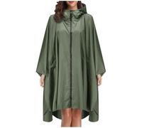 Veste Coupe-Pluie Manteau de Pluie Impérmeable à Capuche, Veste Femme Imperméable Coupe-Vent Respirant avec Capuche Poche Coudes pour Randonnée Sport Extérieur
