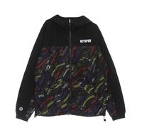 Veste coupe-vent a capuche deco pour hommes noir BLACK S