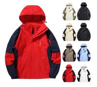 Veste coupe-vent à capuche pour homme - Imperméable - Softshell - Plusieurs poches - Coupe-vent - Pour escalade, aventure - Vêtement d'extérieur léger - Pour camping et randonnée, kaki, L