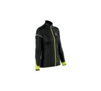 Veste coupe vent compressport hurricane windproof noir jaune fluo femme