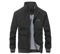 Veste coupe-vent d'extérieur légère et décontractée en polaire softshell avec coupe confortable, poches zippées - Idéal pour la vie quotidienne, les voyages streetwear, etc., Noir , M