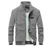 Veste coupe-vent d'extérieur légère et décontractée en polaire softshell avec coupe confortable, poches zippées - Idéal pour la vie quotidienne, les voyages streetwear, etc., gris, XXL