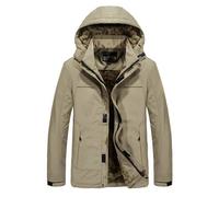 Veste coupe-vent en polaire pour homme - Manteau d'hiver avec capuche - Sweat à capuche - Veste polaire - Manteau d'hiver chaud - Oversize - Fermeture éclair - Avec poches - Veste polaire avec