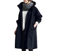 Veste Coupe Vent Femme Capuche, Manteau Cape Femme Slim Couleur Unie Mi-Longue À Manches Longues Revers Ample Décontracté Classique Transition Léger Jacket Confortable Blouson Cardigan Sport Haut