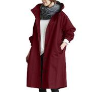 Veste Coupe Vent Femme Capuche, Manteau Cape Femme Slim Couleur Unie Mi-Longue À Manches Longues Revers Ample Décontracté Classique Transition Léger Jacket Confortable Blouson Cardigan Sport Haut