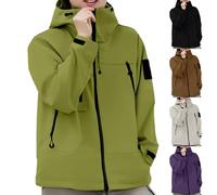 Veste Coupe Vent Imperméable Femme Grande Taille, Veste De Sport Femme Zip, Trench Unisexe Décontracté Manteau avec Capuche Et Poche 2025 Nouveau Manteaux De Travail Survêtement Couple Trench