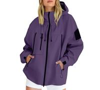 Veste Coupe Vent Imperméable Femme Grande Taille, Veste De Sport Femme Zip, Trench Unisexe Décontracté Manteau avec Capuche Et Poche 2025 Nouveau Manteaux De Travail Survêtement Couple Trench