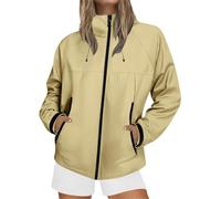 Veste coupe-vent légère et courte pour femme - Veste de pluie imperméable - Veste de sport - Capuche réglable - Veste d'extérieur - Veste de trekking - Veste softshell - Veste de cyclisme décontractée