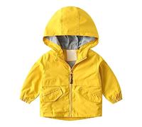 Veste coupe-vent légère et doublée pour et avec capuche - Veste de ski pour garçon, jaune, 5-6 ans