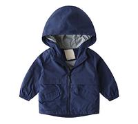 Veste coupe-vent légère et doublée pour et avec capuche - Veste de ski pour garçon, Marine, 5-6 ans