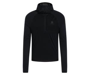 Veste coupe vent ODLO Mid layer hoody 1/2 zip - ZEROWEIGHT PRO PW SEAMLESS WINDPROOF (black) Homme L