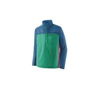 Veste coupe vent patagonia houdini stash 1 2 zip bleu vert homme